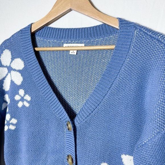Aeropostale Sz. S Daisy mini cardigan in lavender with tortoise shell buttons - Picture 7 of 11